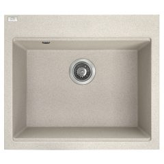   RIO 6 egymedencés gránit bézs mosogató szifonnal, 57x50x21,5 cm