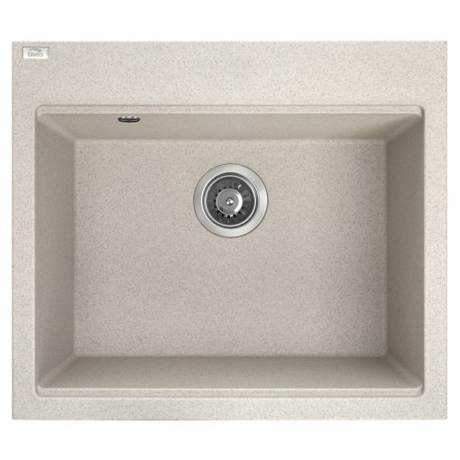 RIO 6 egymedencés gránit bézs mosogató szifonnal, 57x50x21,5 cm