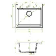 Laveo TAU 6 bézs egymedencés mosogató helytakarékos szifonnal