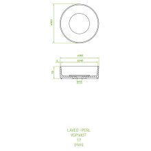 LAVEO PERL kerek gránit mosdó gránit click-clack leeresztővel, éjkék