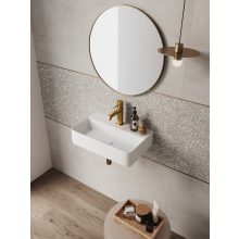 LAVEO KVADRATO kerámia mosdó, fehér, pultra vagy falra szerelhető (szerelvény kittel)