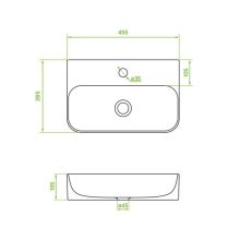 LAVEO KVADRATO kerámia mosdó, fehér, pultra vagy falra szerelhető (szerelvény kittel)