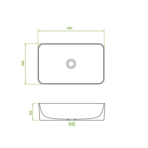 LAVEO KVADRATO kerámia mosdó, fehér